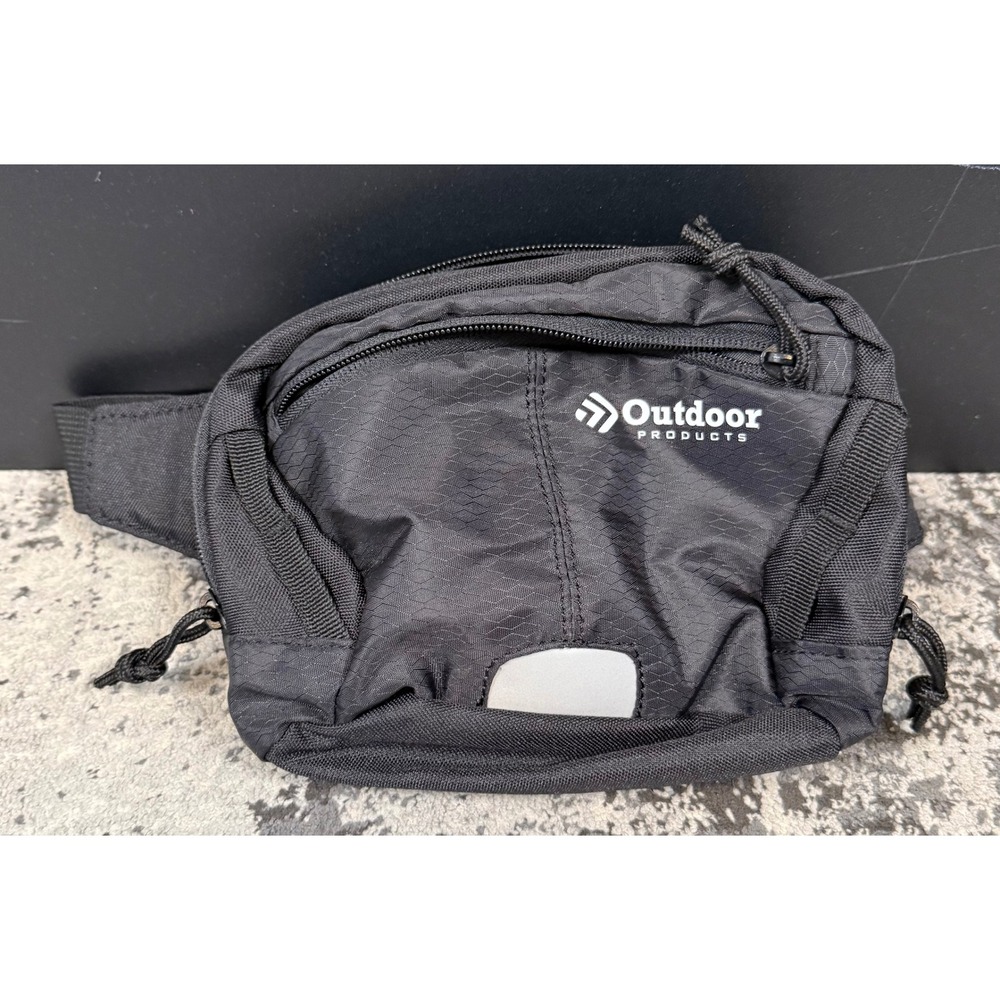 Outdoor Products Black Fanny Pack Waist Bag Hiking Travel Unisex One Size